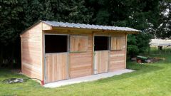 Double box pour chevaux en bois Douglas ((3x3)(3x3))